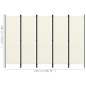 vidaXL Biombo divisor de 5 paneles blanco crema 250x180 cm