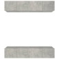 vidaXL Muebles TV 4 uds madera contrachapada gris hormigón 80x30x30 cm