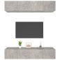 vidaXL Muebles TV 4 uds madera contrachapada gris hormigón 80x30x30 cm