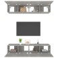 vidaXL Muebles TV 4 uds madera contrachapada gris hormigón 80x30x30 cm