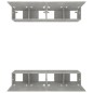 vidaXL Muebles TV 4 uds madera contrachapada gris hormigón 80x30x30 cm