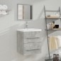 vidaXL Mueble de baño con lavabo madera contrachapada gris hormigón vidaXL Mueble de baño con lavabo madera contrachapada gris hormigón