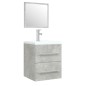 vidaXL Mueble de baño con lavabo madera contrachapada gris hormigón vidaXL Mueble de baño con lavabo madera contrachapada gris hormigón