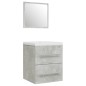 vidaXL Mueble de baño con lavabo madera contrachapada gris hormigón vidaXL Mueble de baño con lavabo madera contrachapada gris hormigón