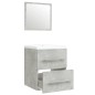 vidaXL Mueble de baño con lavabo madera contrachapada gris hormigón vidaXL Mueble de baño con lavabo madera contrachapada gris hormigón
