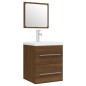 vidaXL Mueble de baño con lavabo madera contrachapada marrón roble vidaXL Mueble de baño con lavabo madera contrachapada marrón roble