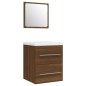 vidaXL Mueble de baño con lavabo madera contrachapada marrón roble vidaXL Mueble de baño con lavabo madera contrachapada marrón roble