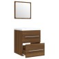 vidaXL Mueble de baño con lavabo madera contrachapada marrón roble vidaXL Mueble de baño con lavabo madera contrachapada marrón roble