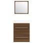 vidaXL Mueble de baño con lavabo madera contrachapada marrón roble vidaXL Mueble de baño con lavabo madera contrachapada marrón roble