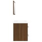 vidaXL Mueble de baño con lavabo madera contrachapada marrón roble vidaXL Mueble de baño con lavabo madera contrachapada marrón roble
