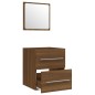 vidaXL Mueble de baño con lavabo madera contrachapada marrón roble vidaXL Mueble de baño con lavabo madera contrachapada marrón roble