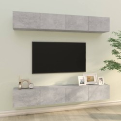 vidaXL Muebles de TV 4 piezas gris hormigón 100x30x30 cm