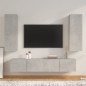 vidaXL Set de muebles de TV 4 pzas madera contrachapada gris hormigón vidaXL Set de muebles de TV 4 pzas madera contrachapada gris hormigón