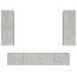 vidaXL Set de muebles de TV 4 pzas madera contrachapada gris hormigón vidaXL Set de muebles de TV 4 pzas madera contrachapada gris hormigón