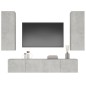 vidaXL Set de muebles de TV 4 pzas madera contrachapada gris hormigón vidaXL Set de muebles de TV 4 pzas madera contrachapada gris hormigón