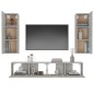 vidaXL Set de muebles de TV 4 pzas madera contrachapada gris hormigón vidaXL Set de muebles de TV 4 pzas madera contrachapada gris hormigón