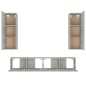 vidaXL Set de muebles de TV 4 pzas madera contrachapada gris hormigón vidaXL Set de muebles de TV 4 pzas madera contrachapada gris hormigón