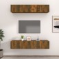 vidaXL Muebles TV 4 uds madera contrachapada roble ahumado 80x30x30 cm
