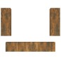 vidaXL Set de muebles de TV 4 pzas madera contrachapada roble ahumado vidaXL Set de muebles de TV 4 pzas madera contrachapada roble ahumado