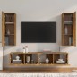 vidaXL Set de muebles de TV 4 pzas madera contrachapada roble ahumado vidaXL Set de muebles de TV 4 pzas madera contrachapada roble ahumado