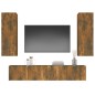 vidaXL Set de muebles de TV 4 pzas madera contrachapada roble ahumado vidaXL Set de muebles de TV 4 pzas madera contrachapada roble ahumado