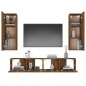 vidaXL Set de muebles de TV 4 pzas madera contrachapada roble ahumado vidaXL Set de muebles de TV 4 pzas madera contrachapada roble ahumado
