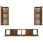 vidaXL Set de muebles de TV 4 pzas madera contrachapada roble ahumado vidaXL Set de muebles de TV 4 pzas madera contrachapada roble ahumado
