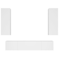vidaXL Set de muebles para TV 4 piezas madera contrachapada blanco