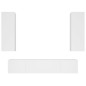 vidaXL Set de muebles para TV 4 piezas madera contrachapada blanco