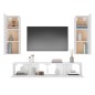 vidaXL Set de muebles para TV 4 piezas madera contrachapada blanco