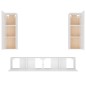 vidaXL Set de muebles para TV 4 piezas madera contrachapada blanco
