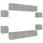 vidaXL Set de muebles de TV 8 pzas madera contrachapada gris hormigón vidaXL Set de muebles de TV 8 pzas madera contrachapada gris hormigón