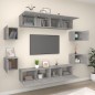 vidaXL Set de muebles de TV 8 pzas madera contrachapada gris hormigón vidaXL Set de muebles de TV 8 pzas madera contrachapada gris hormigón