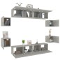 vidaXL Set de muebles de TV 8 pzas madera contrachapada gris hormigón vidaXL Set de muebles de TV 8 pzas madera contrachapada gris hormigón