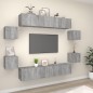 vidaXL Set de muebles para TV 8 pzas madera contrachapada gris Sonoma