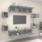 vidaXL Set de muebles para TV 8 pzas madera contrachapada gris Sonoma