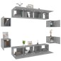 vidaXL Set de muebles para TV 8 pzas madera contrachapada gris Sonoma