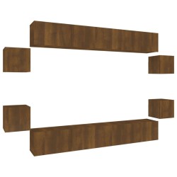 vidaXL Set de muebles para TV 8 pzas madera contrachapada roble marrón