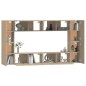 vidaXL Set de muebles para TV 8 pzas madera contrachapada roble Sonoma vidaXL Set de muebles para TV 8 pzas madera contrachapada roble Sonoma