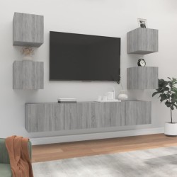 vidaXL Set de muebles para TV 6 pzas madera contrachapada gris Sonoma