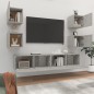 vidaXL Set de muebles de TV 6 pzas madera contrachapada gris hormigón