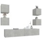 vidaXL Set de muebles de TV 6 pzas madera contrachapada gris hormigón