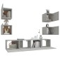 vidaXL Set de muebles de TV 6 pzas madera contrachapada gris hormigón