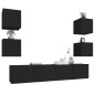vidaXL Set de muebles para TV 6 piezas madera contrachapada negro vidaXL Set de muebles para TV 6 piezas madera contrachapada negro