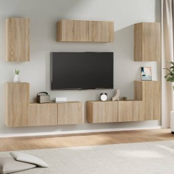 vidaXL Set de muebles para TV 7 pzas madera contrachapada roble Sonoma