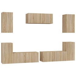 vidaXL Set de muebles para TV 7 pzas madera contrachapada roble Sonoma
