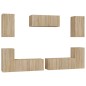 vidaXL Set de muebles para TV 7 pzas madera contrachapada roble Sonoma