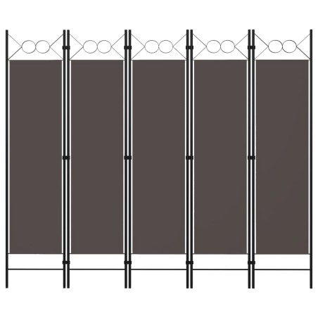 vidaXL Biombo divisor de 5 paneles gris antracita 200x180 cm