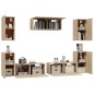vidaXL Set de muebles para TV 7 pzas madera contrachapada roble Sonoma