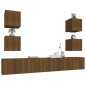 vidaXL Set de muebles para TV 6 pzas madera contrachapada roble marrón